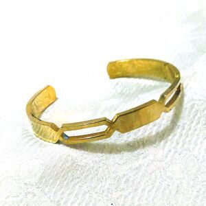 Anson Gold Tone Identification ID Cuff Bracelet